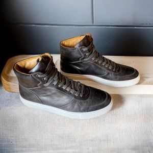 Magnanni Royal Mens Leather & Suede High Top Sneakers in Tobacco